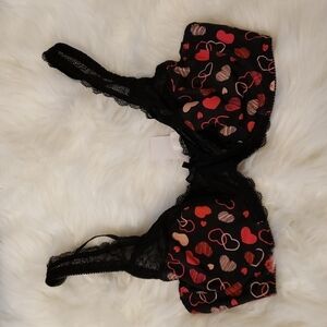 Curve Muse Unlined Underwire Heart Print Bra